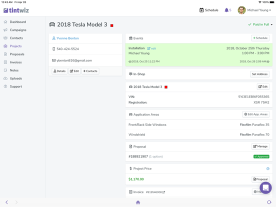 Tint Wiz iPad screenshot 4 - Business app