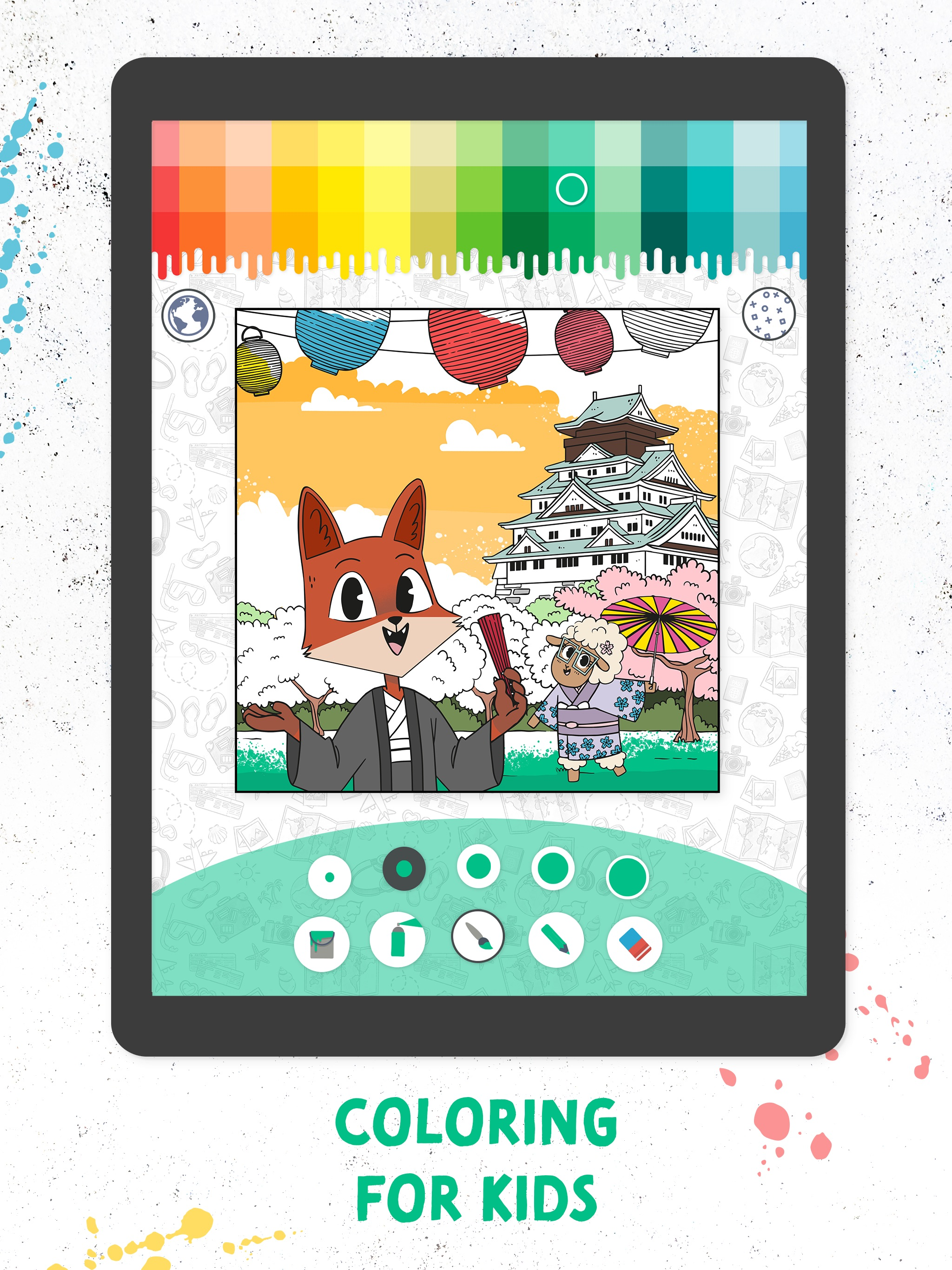 Coloring Fun with Fox & Sheep