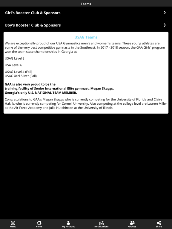 Gymnastics Academy of Atlanta iPad screenshot 8 - Sports app