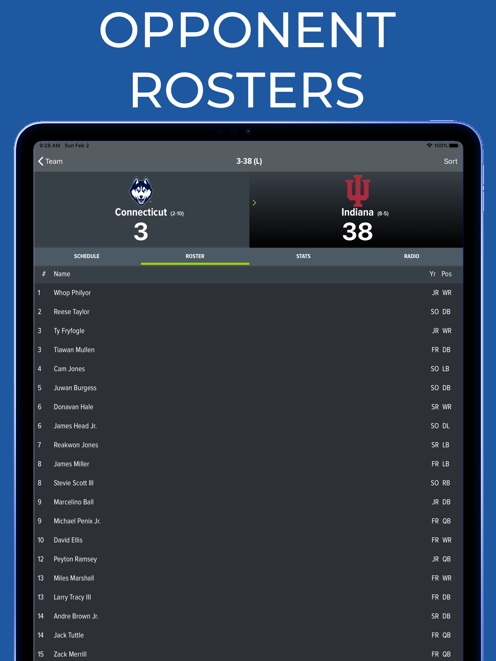Connecticut Football Schedules screenshot 19