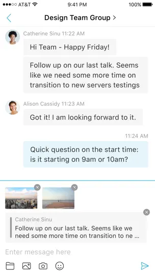 Capture d'écran de Cisco Jabber sur iPhone 5