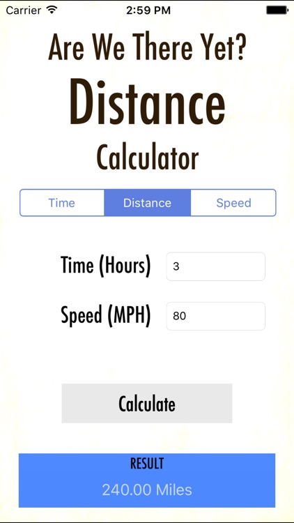 Are We There Yet? (Calculator)