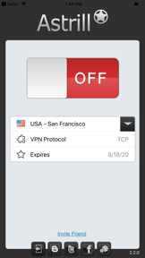 Astrill VPN Client screenshot