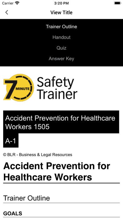 Seven Minute Safety Trainer Screenshot