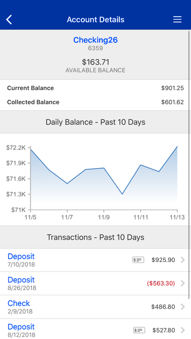 West Shore Bank Treasury Screenshot
