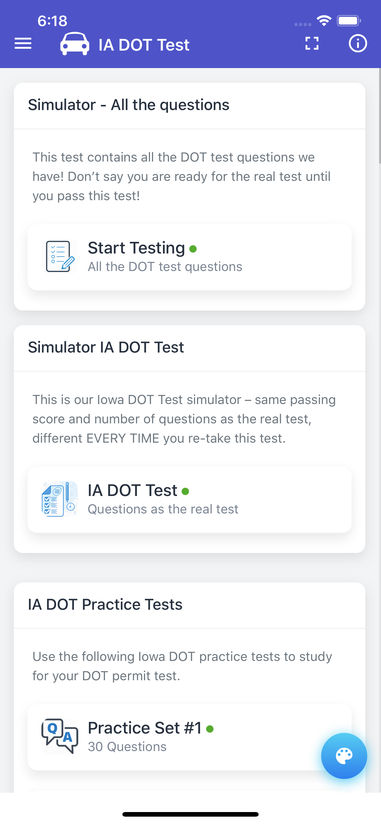 Iowa DOT Permit Test