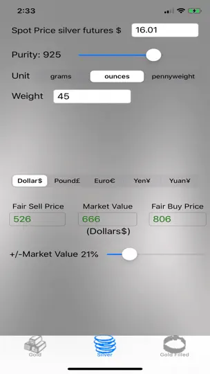 Скриншот Gold Silver Pricer на iPhone 2