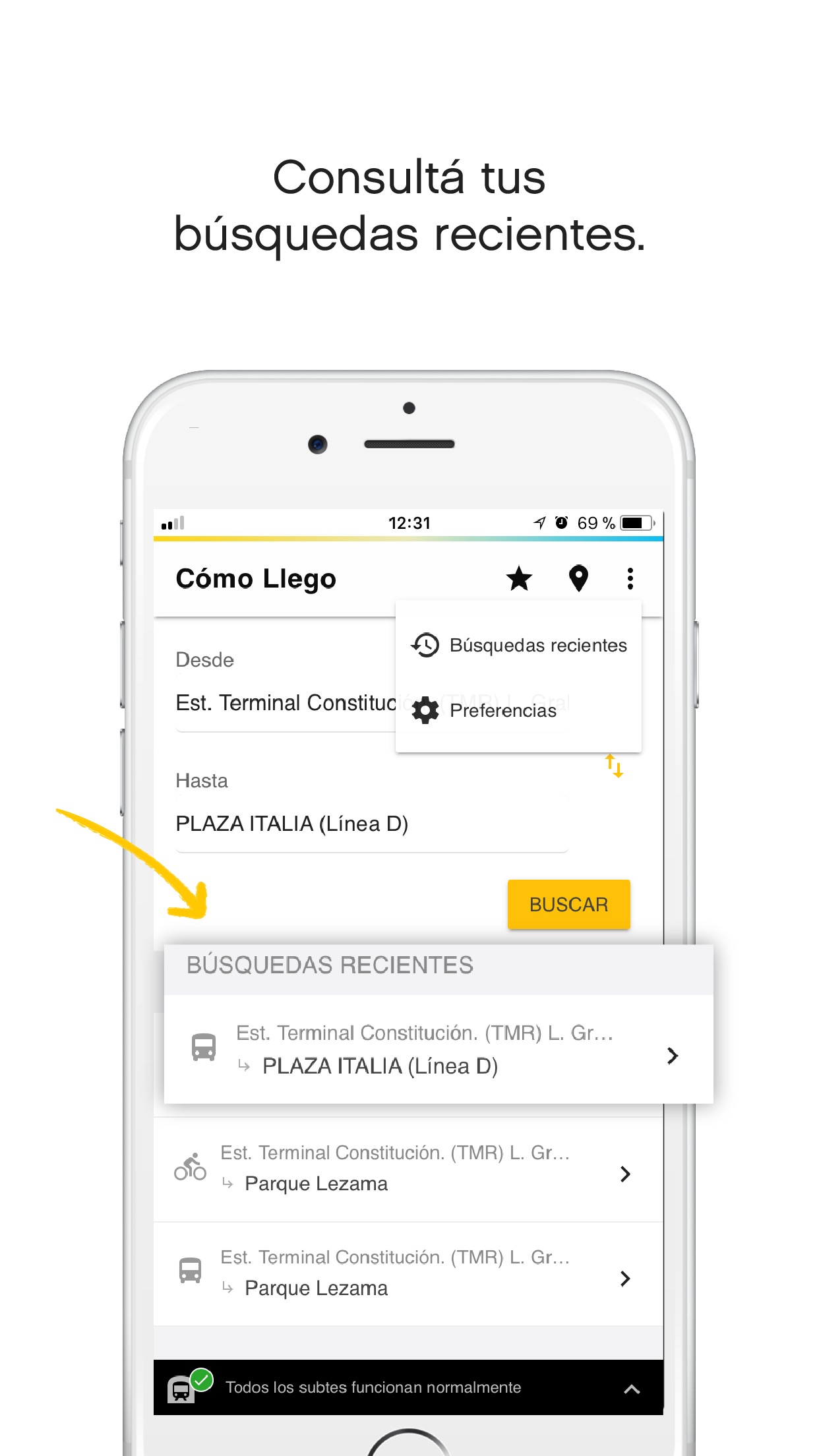 Screenshot do app BA Cómo Llego