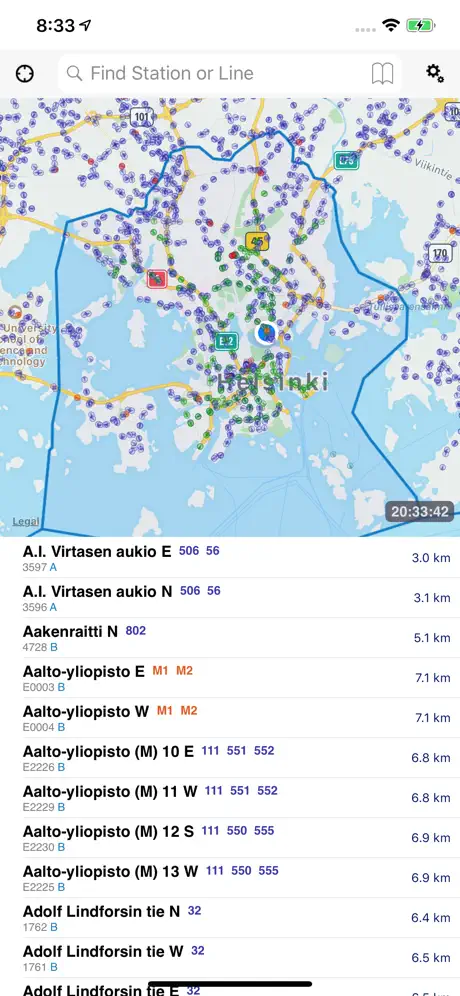 Stop Map Helsinki