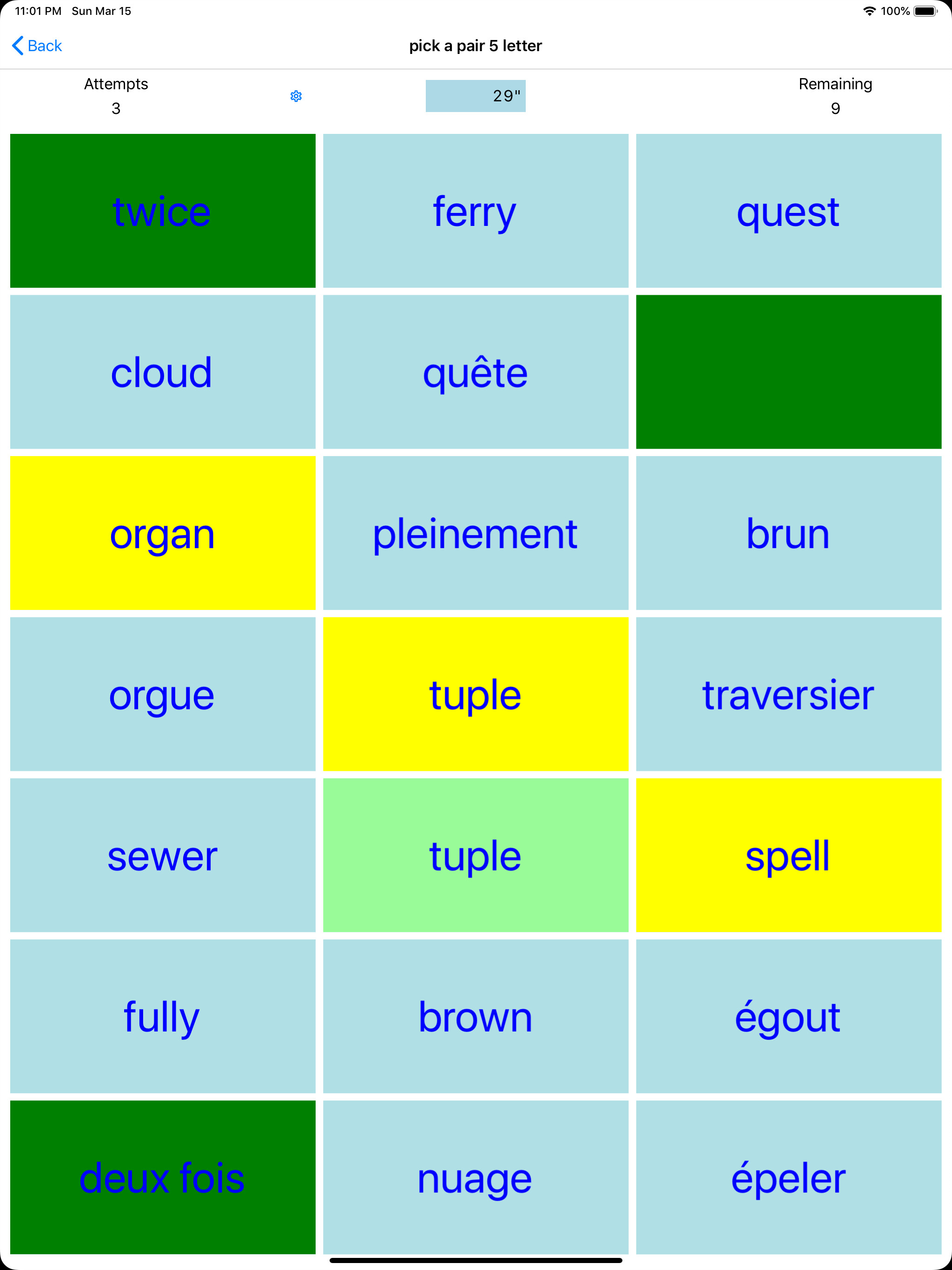 Pick A Pair French - English screenshot 6