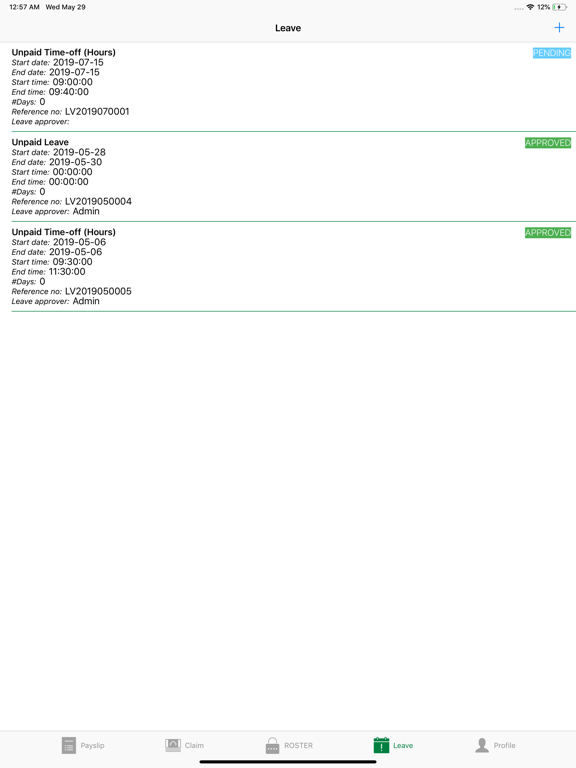 FAB HR iPad screenshot