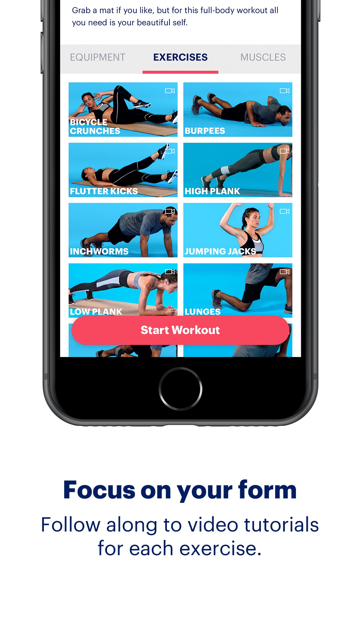 Screenshot do app ASICS Studio: At Home Workouts