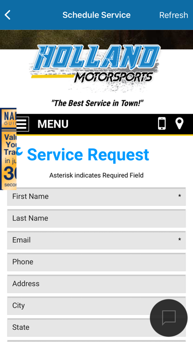 Holland Motorsports App Screenshot