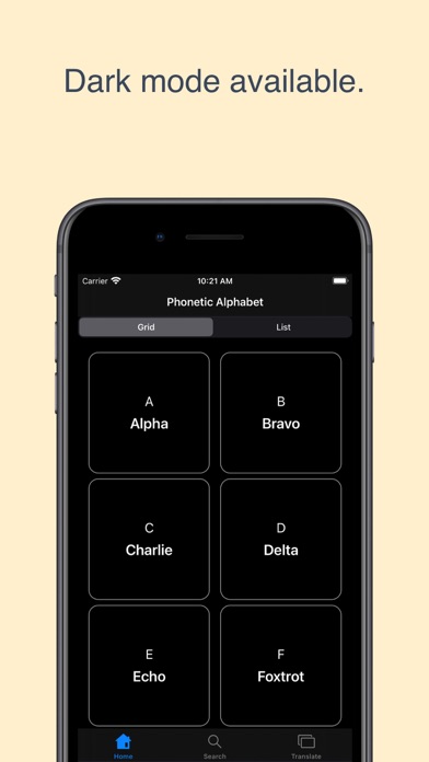 NATO Phonetic Alphabet Screenshot