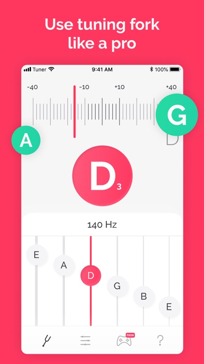 Tuner: guitar, ukulele, bass