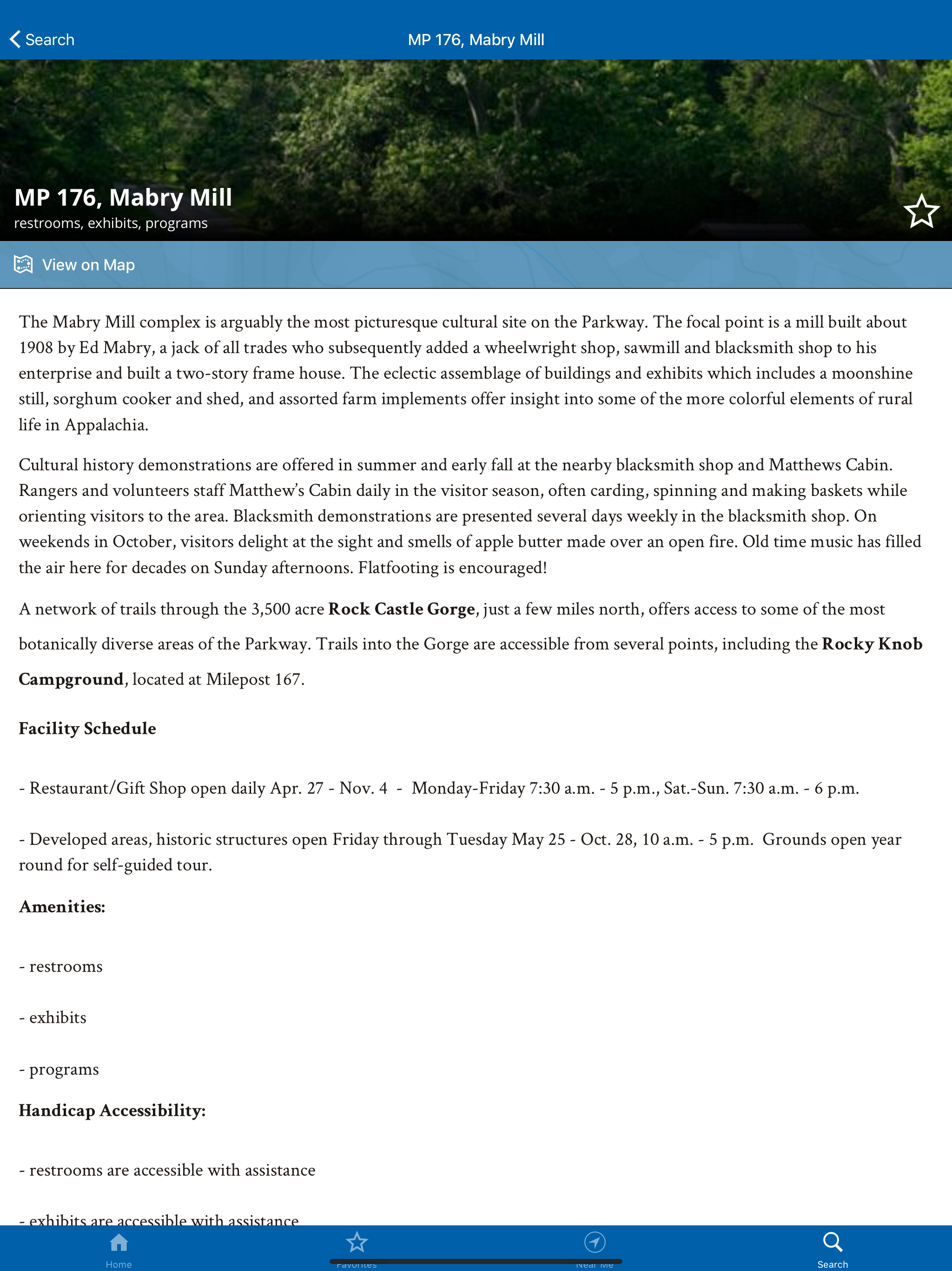 Blue Ridge Pkwy Travel Planner