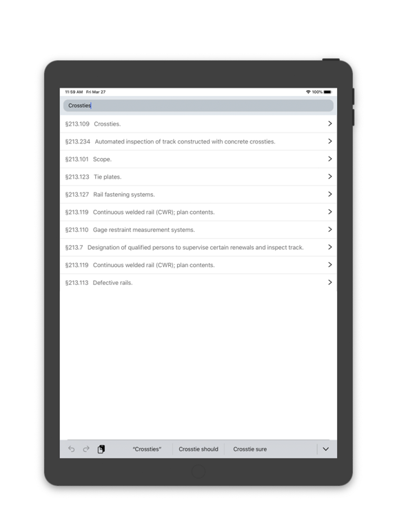 eCFR: FRA iPad screenshot 4 - Utilities app
