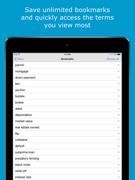 Real Estate Dictionary iPad screenshot 5 - Reference app