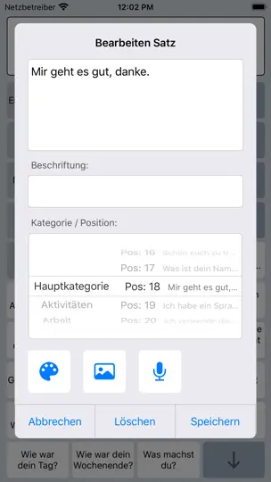 Screenshot von SprachAssistent Schalter auf dem iPhone 4