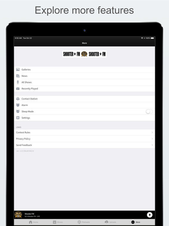 Shooter FM iPad screenshot 6 - Music app