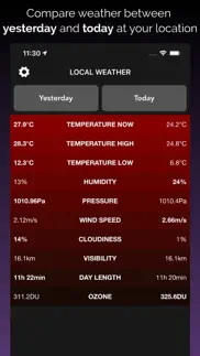 weather compare - list stats iPhone Captures Décran 4