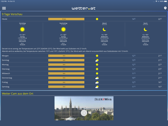 wetter.at PRO iPad app afbeelding 2