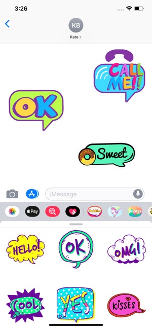 L001, MESSAGE BUBBLE STICKERS & CLIP ART