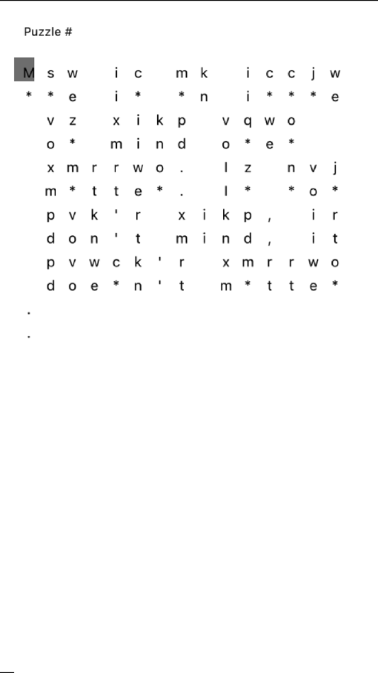 #3. Blindfold Cryptogram (iOS) 由: marty schultz