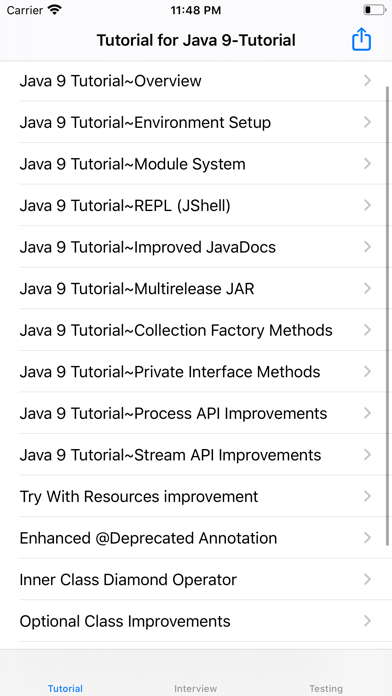 Tutorial for JAVA SE 9 Screenshot