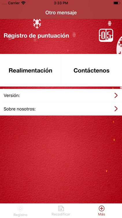 Registro de puntuación