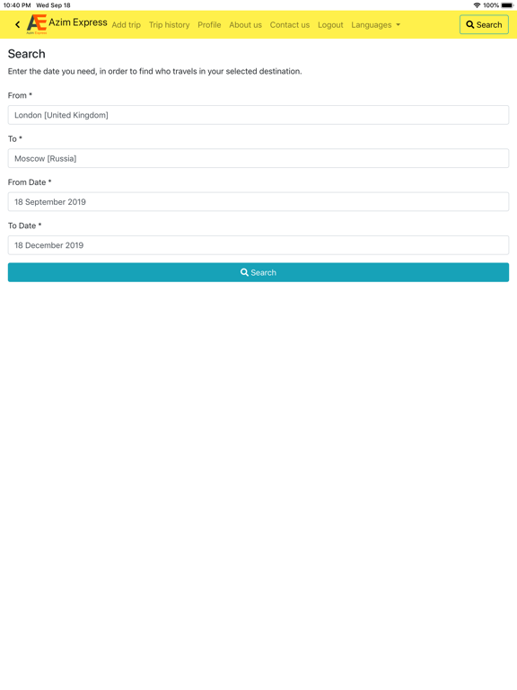 Azim Express iPad screenshot 3 - Travel app