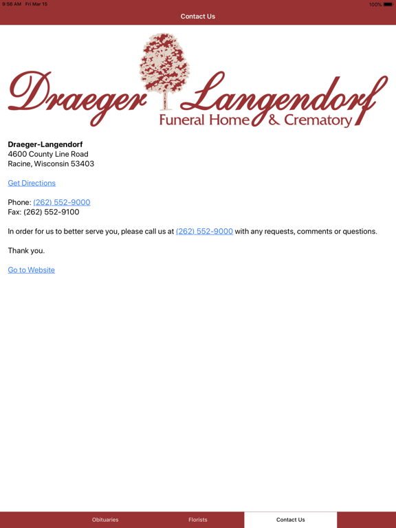 Draeger-Langendorf Obituaries iPad screenshot 5 - News app