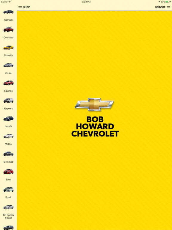 Bob Howard Chevrolet iPad screenshot 1 - Shopping app
