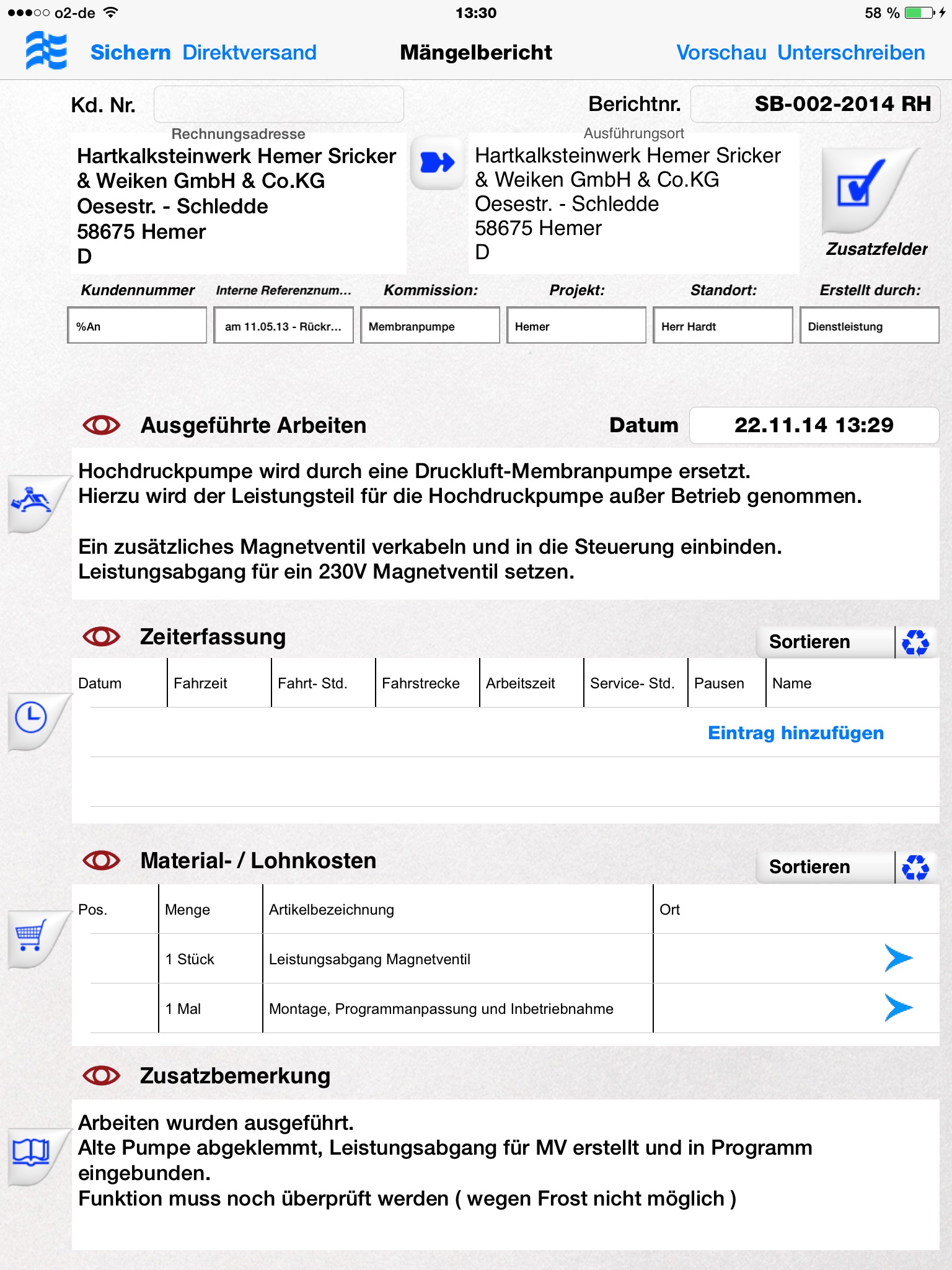 MEiAPPS Mängelbericht screenshot 2