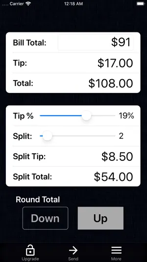Tip Calculator % Gold screenshot 2