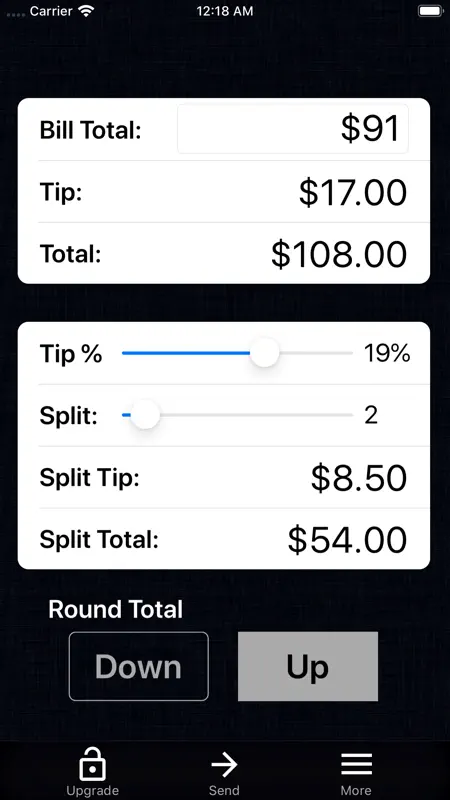 Tip Calculator % Gold screenshot 2 of 2