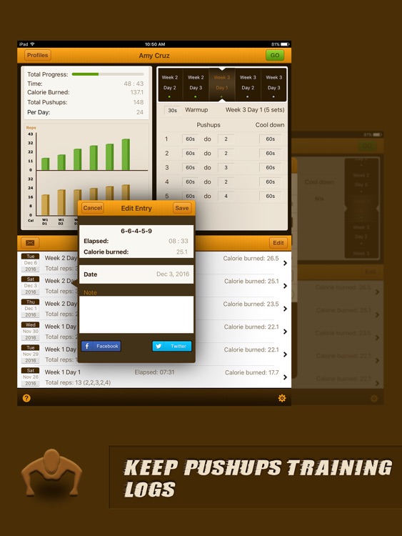 Pushups Coach Pro for iPad screenshot-3