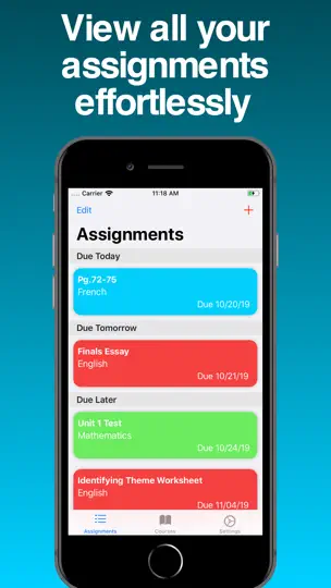 Screenshot von Trackr - Manage Assignments auf dem iPhone 1