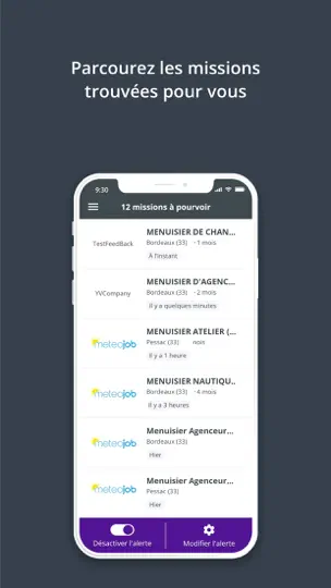 Capture d'écran de Alerte Intérim sur iPhone 4