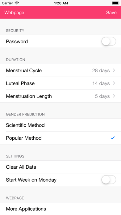 Fertility and Period Tracker Screenshot