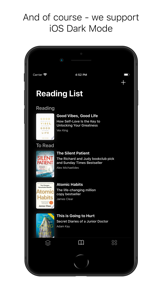 Minimalistic Reading List screenshot