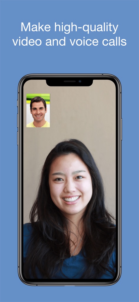 imo video calls and chat HD - Users can experience encrypted high-quality video and voice calls, featuring a dedicated individual call screen for focused communication.