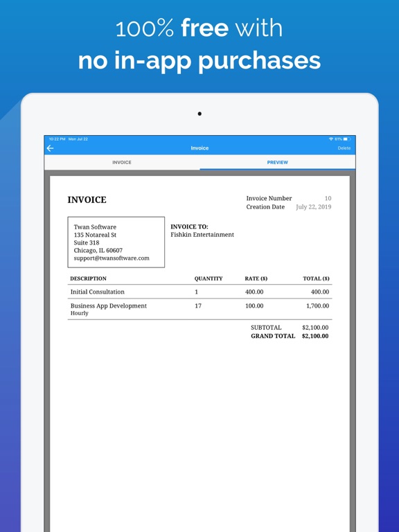 Invoice Maker Lite iPad screenshot 4 - Business app