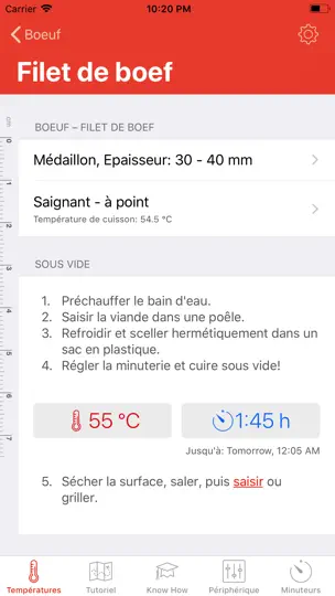 Capture d'écran de Sous Vide °Celsius sur iPhone 2