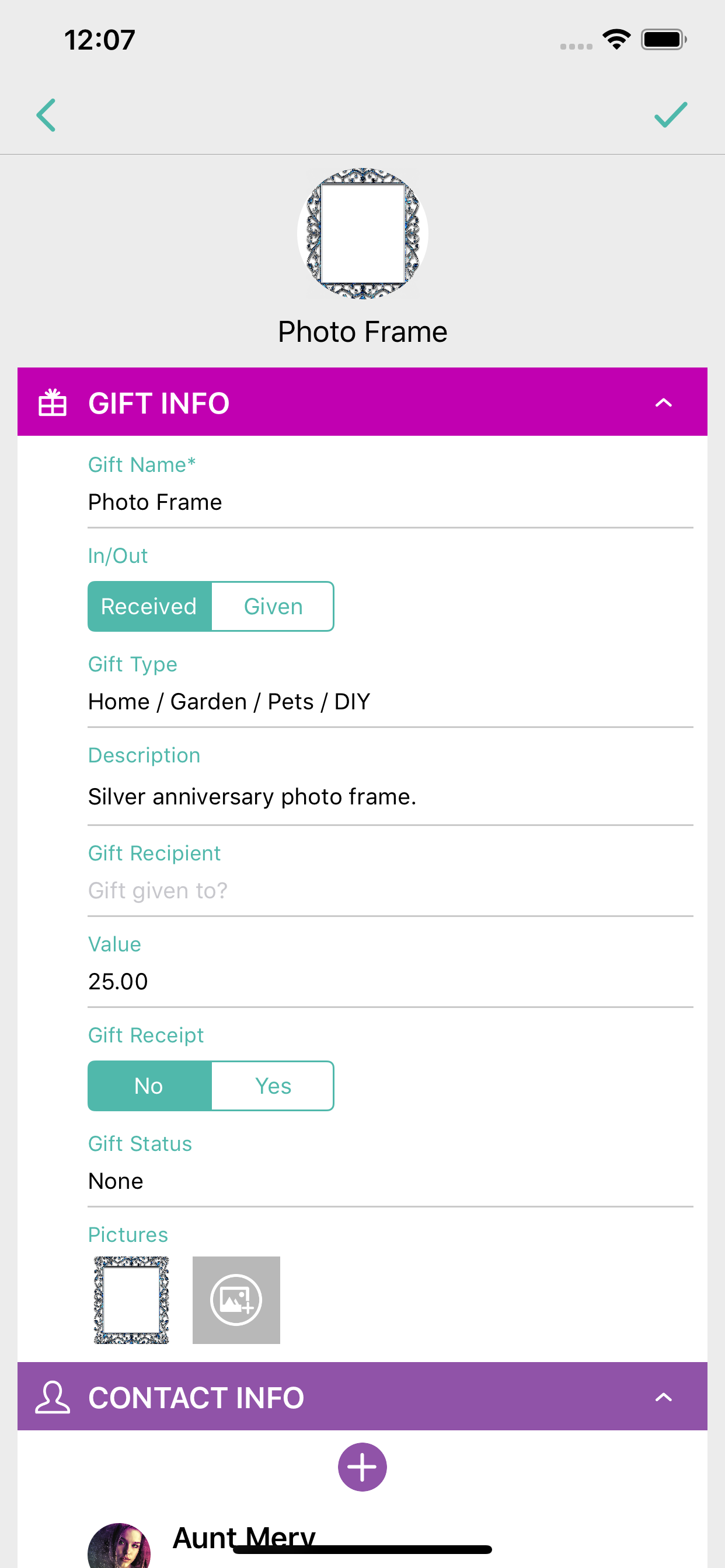 GiftLog - Gift List Manager
