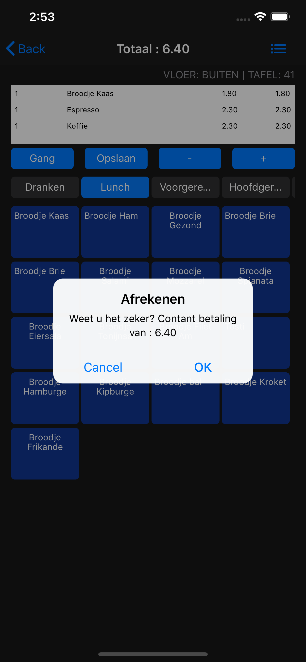 Tafelbediening screenshot 5