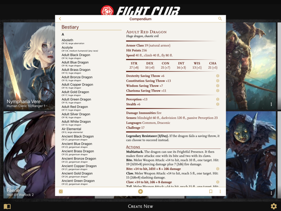 Fight Club 5th Edition iPad screenshot 6 - Entertainment app