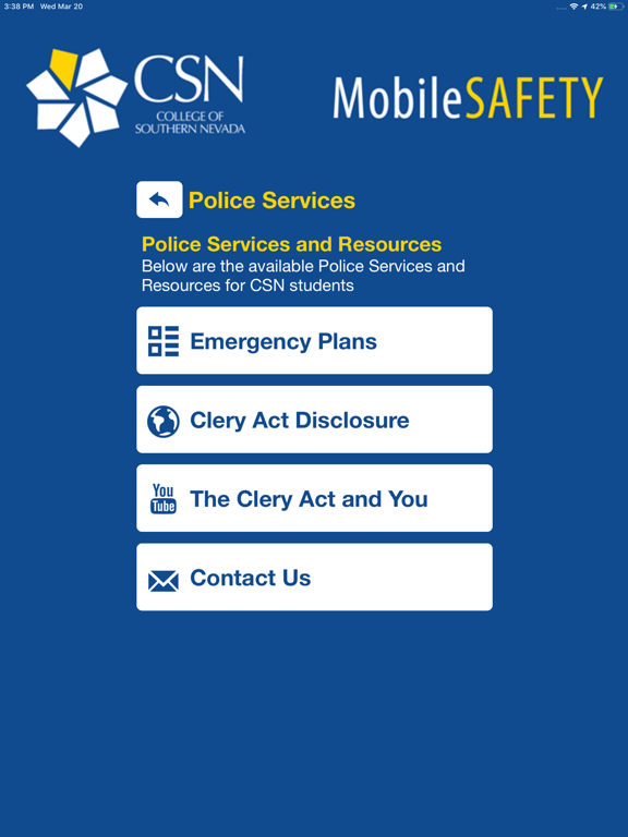Mobile Safety - CSN iPad screenshot
