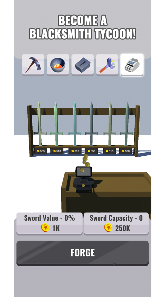 #1. Forge Ahead - Be a Blacksmith (iOS) By: Lion Studios