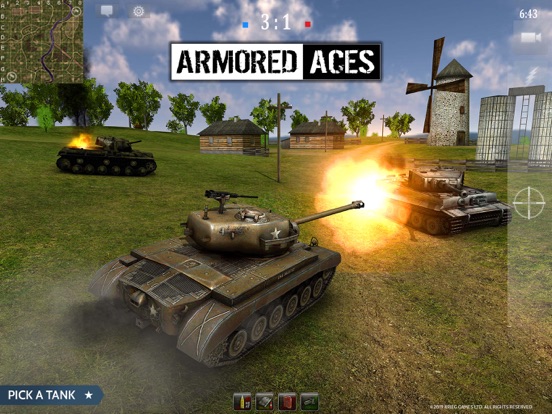 Armored Aces - Tank War Online iPad app afbeelding 1